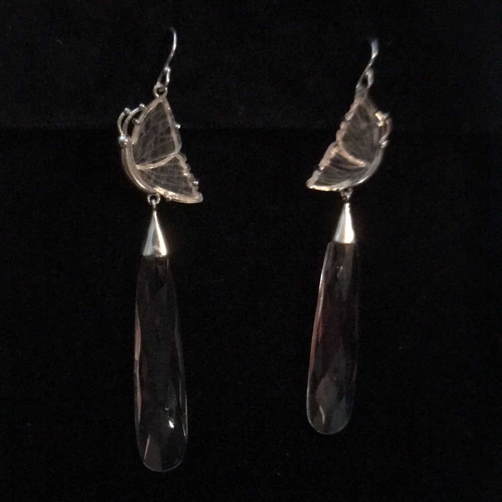 Ralph Lauren crystal butterfly drop earrings
